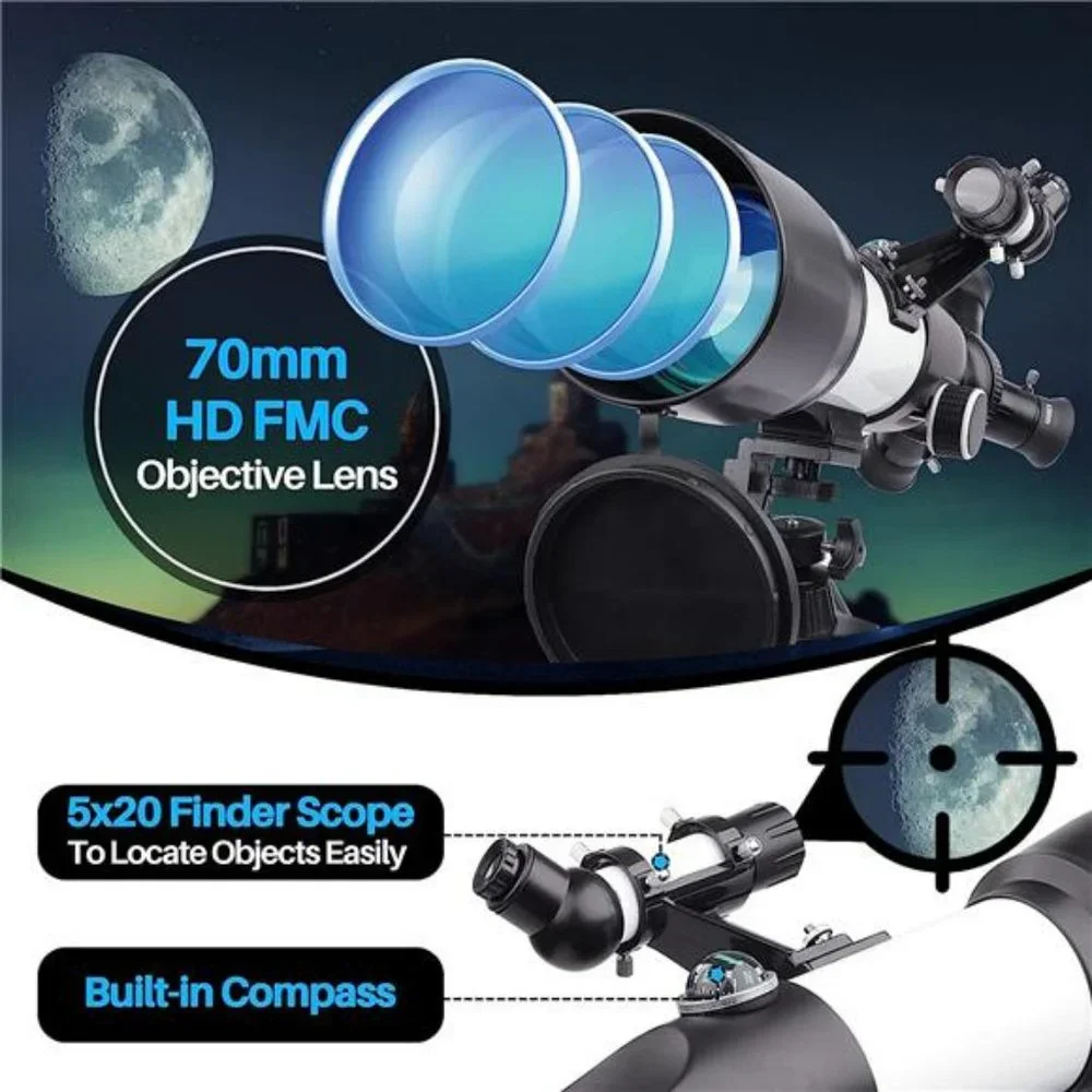 Telescope for Adults & Kids - 70mm Aperture 400mm Refractor Telescope